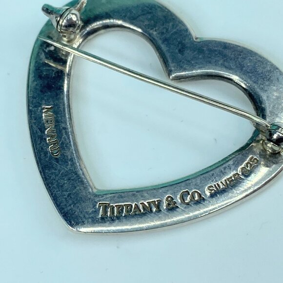 Rare Tiffany & Co Menard Hearts Brooch Pin Sterling Silver 19.6g JR553 - Picture 5 of 8